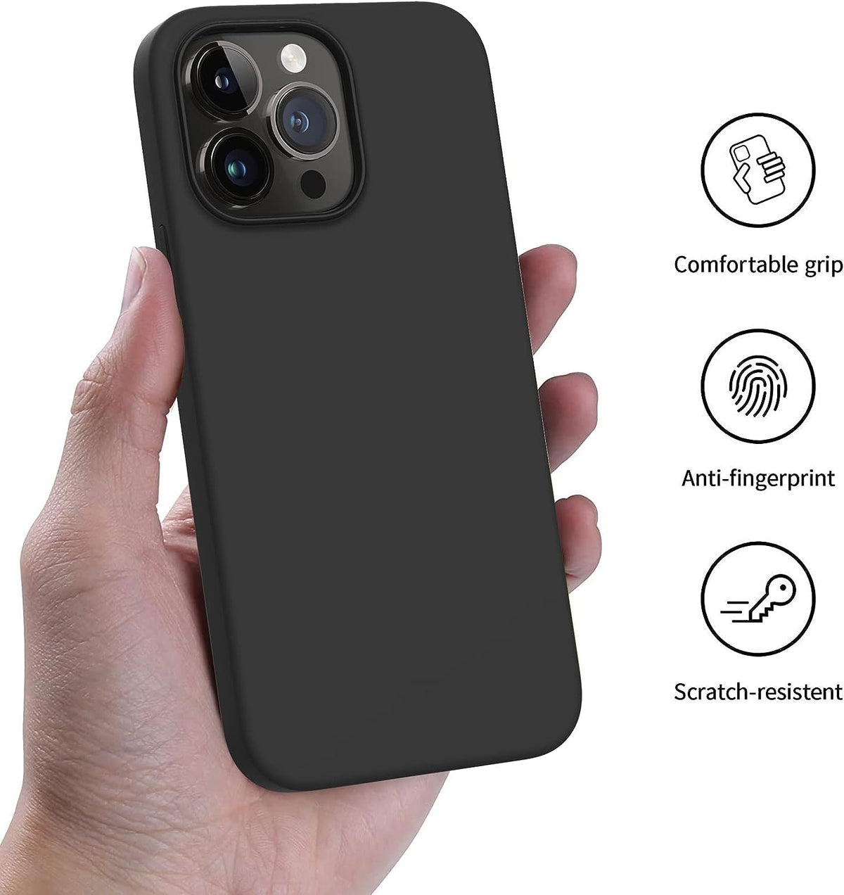 Apple iPhone 15 Pro Hoesje - Zwart - Matte Siliconen Back Cover