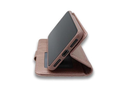 Samsung Galaxy S20 Plus Hülle - Roségold - Glitzer-Luxus-Klapphülle mit Kartenfach und Reißverschluss