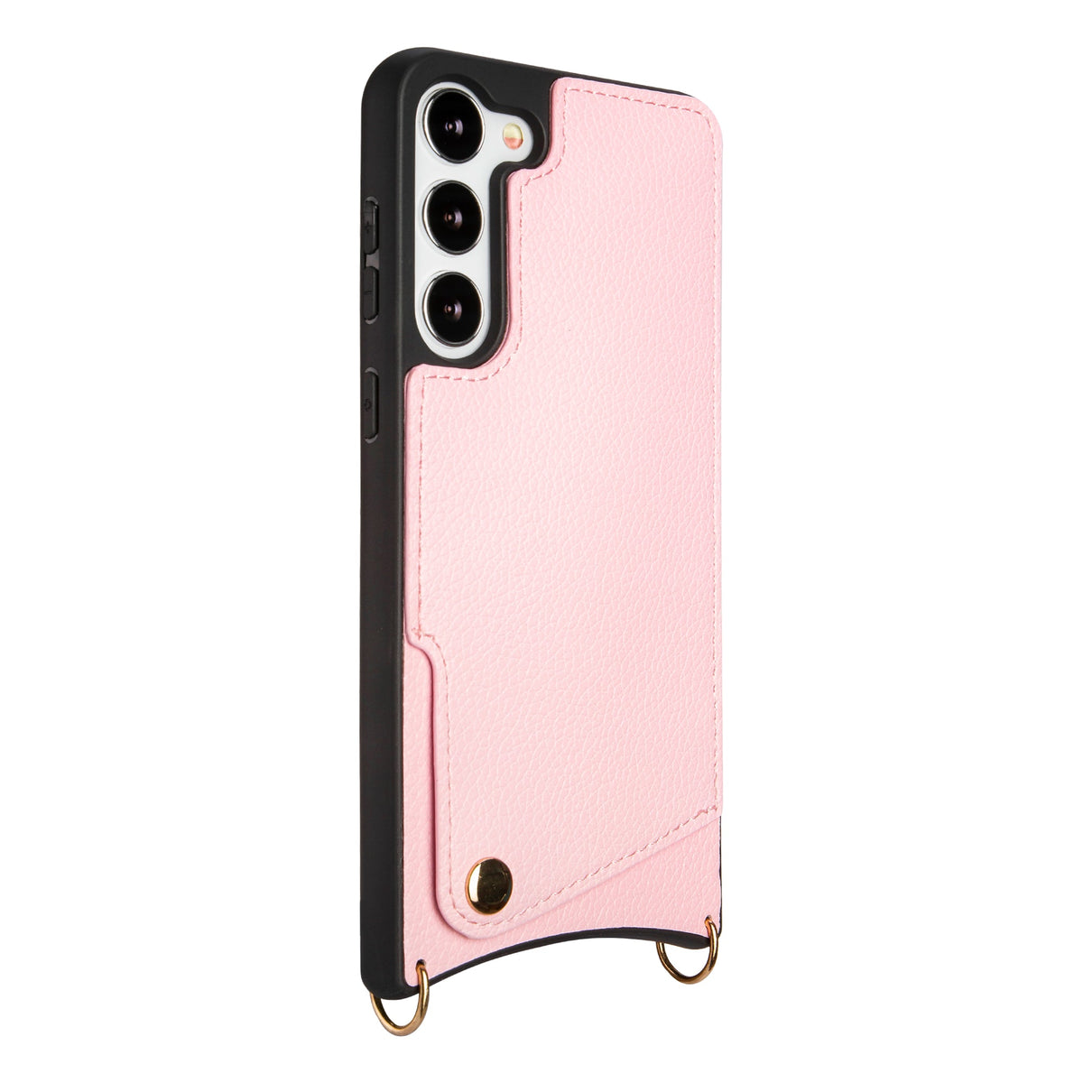 Samsung Galaxy S23 Plus Hoesje - Roze - Back Cover met Pols Bandje en Telefoonkoord