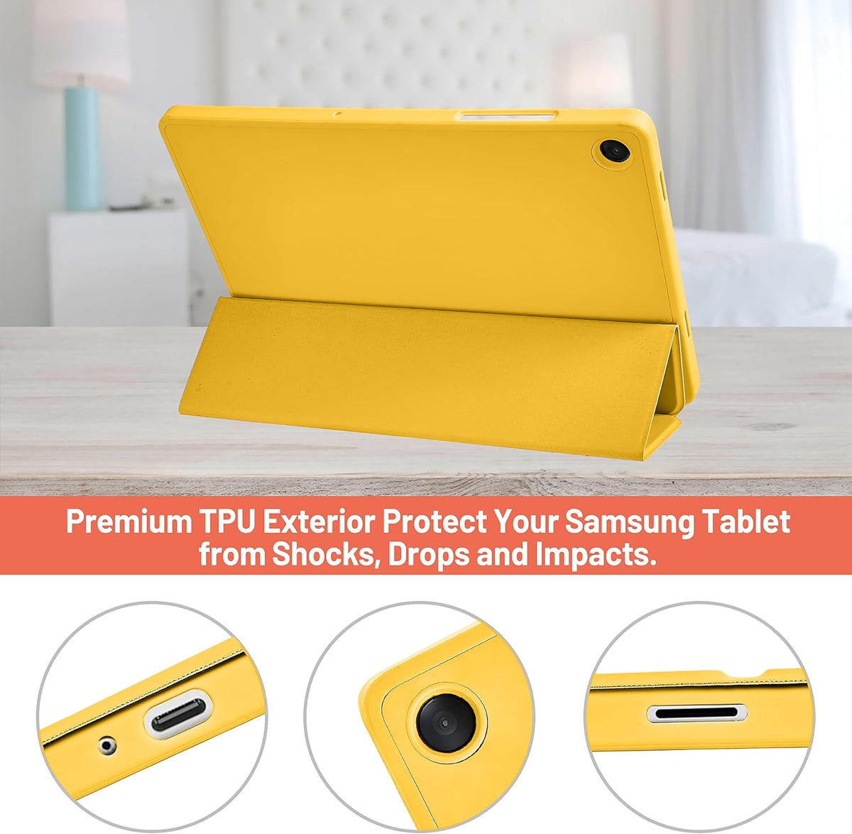 Samsung Galaxy Tab A11 Plus Tablethoes - Geel - Smart Cover