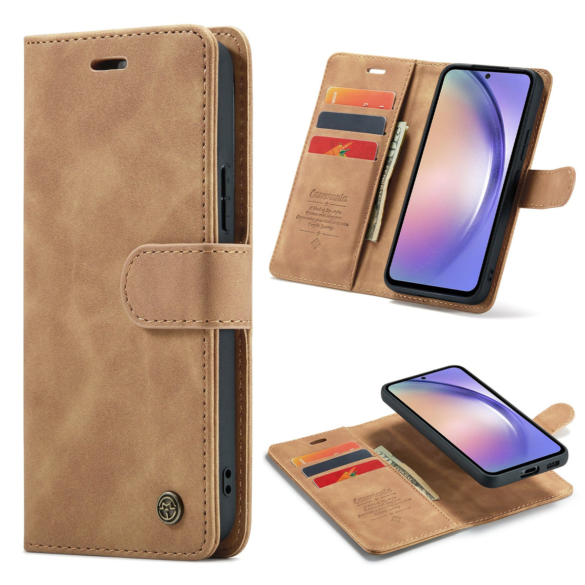 Samsung Galaxy A14 4G Hoesje - Sienna Brown - 2 in 1 Bookcase