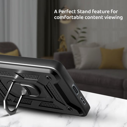 Xiaomi Poco C71 Case - Black - Hybrid Armor Kickstand Back Cover with Camera Protection