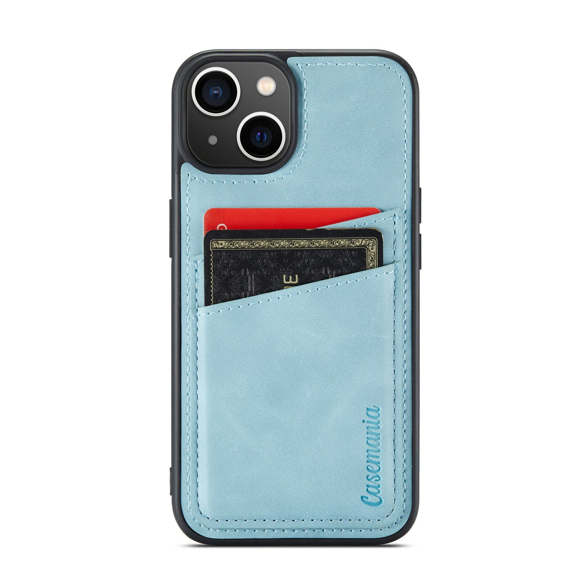 iPhone 14 Hoesje - Aqua Blue - Kaarthouder Back Cover