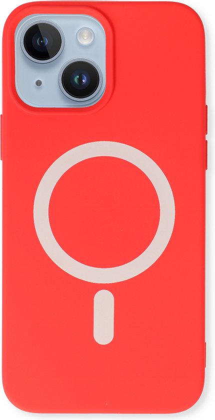Apple iPhone 14 Hoesje - Rood - Siliconen MagSafe Back Cover