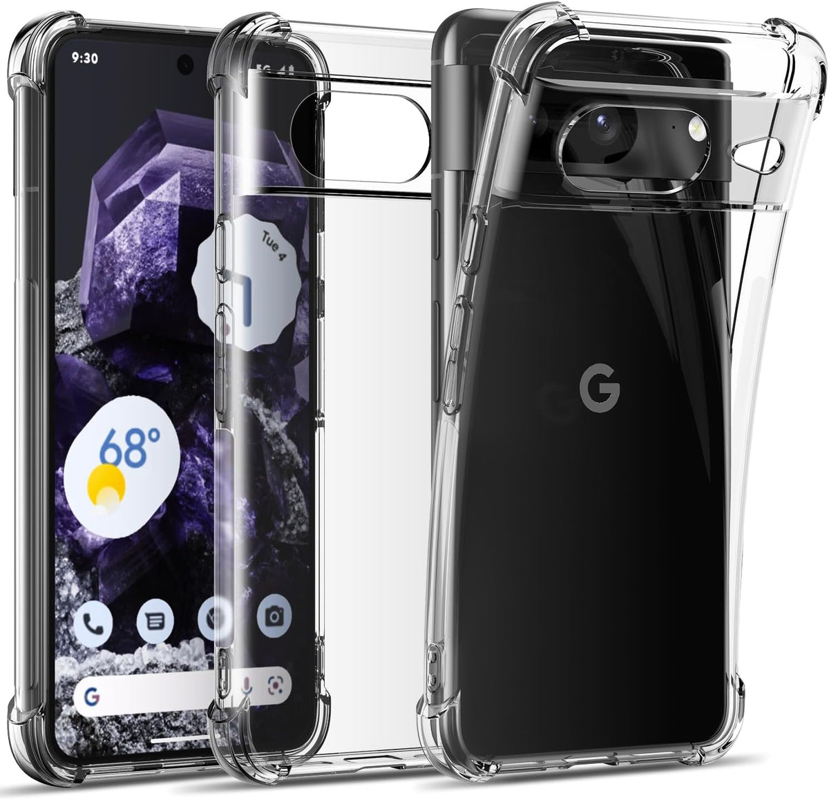 Google Pixel 8a Hoesje - Transparant - Anti-Shock Back Cover