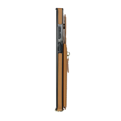 Samsung Galaxy S24 Ultra Hoesje - Bruin - Luxe Back Cover met Telefoonkoord en Rits