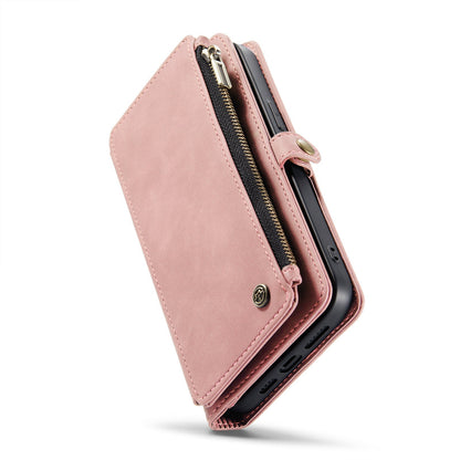Apple iPhone 15 Pro Max Case - Pale Pink - Luxury MagSafe Wallet Case with Zipper and Phone Strap