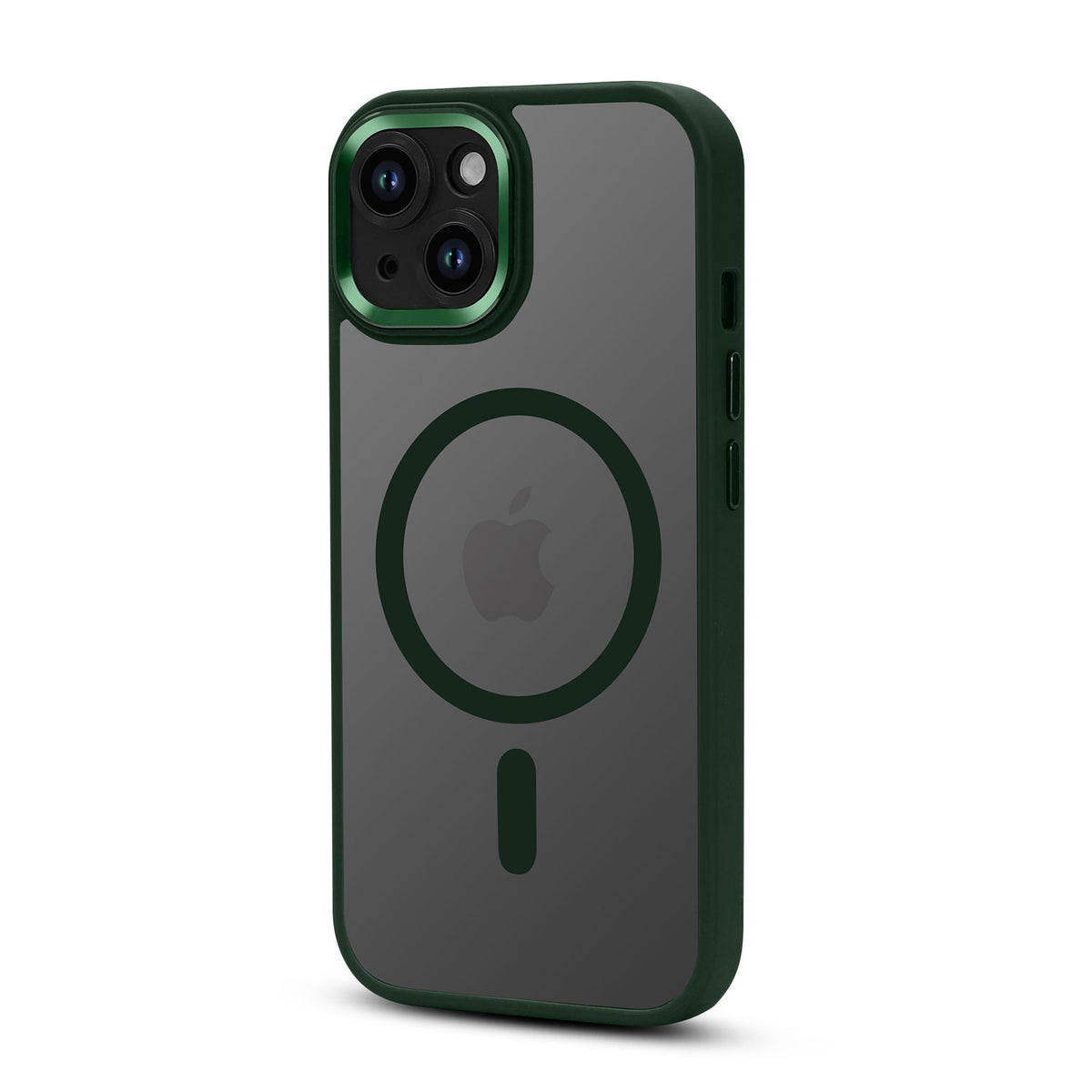 iPhone 15 Hoesje - Groen - MagSafe Back Cover met Color Frame