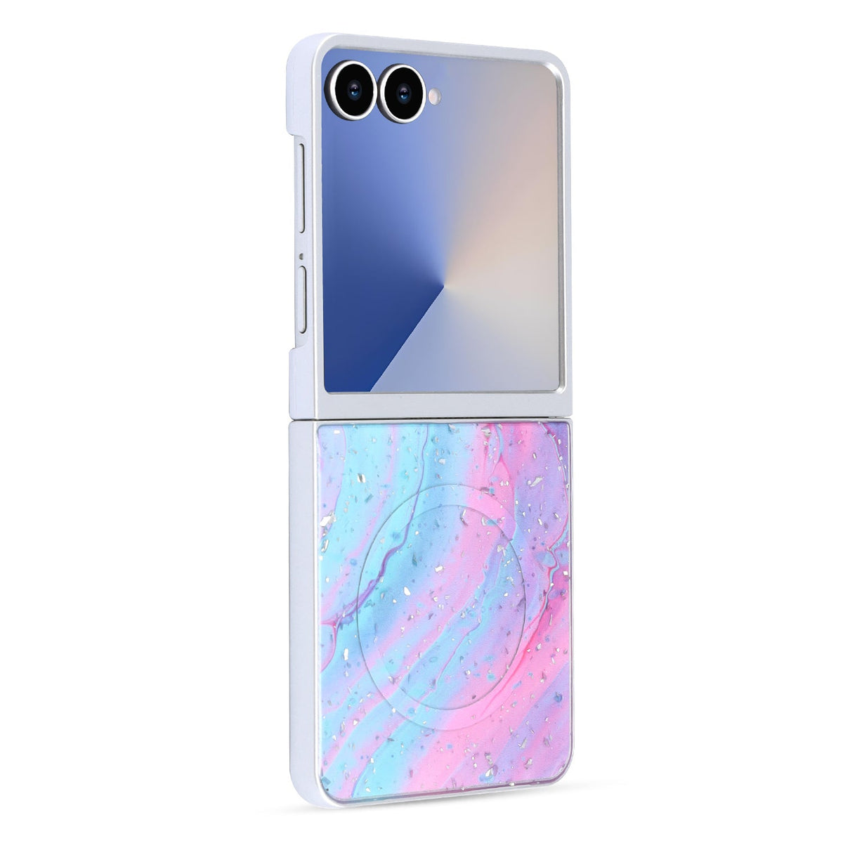 Coque Samsung Galaxy Z Flip 7 - Licorne - Marbre Paillettes MagSafe Back Cover