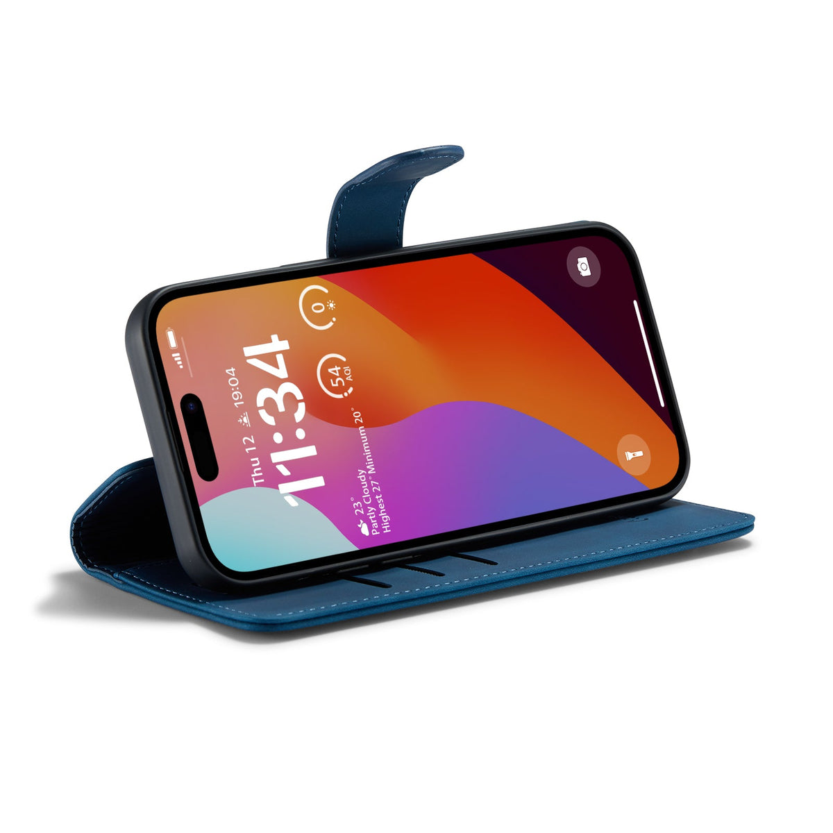 Apple iPhone 15 Pro Case - Navy Blue - 2-in-1 MagSafe Wallet Case