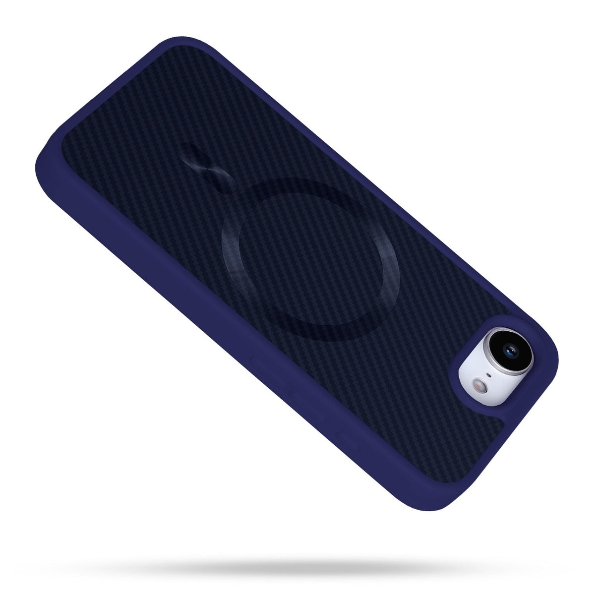 Apple iPhone 16e Hoesje - Donker Blauw - Carbon MagSafe Back Cover