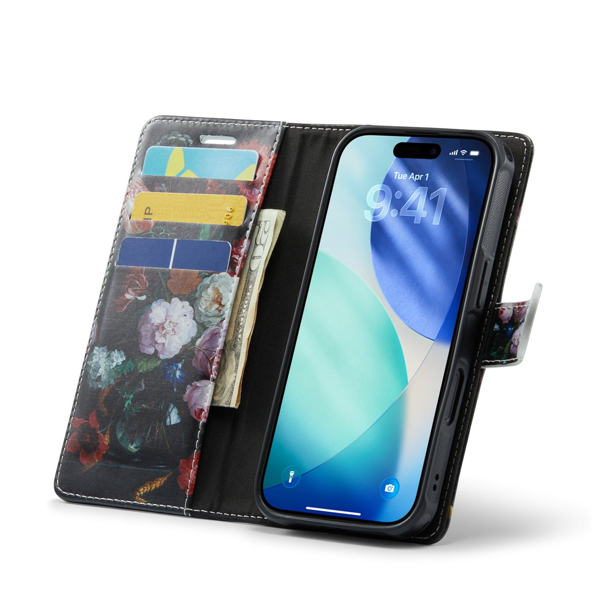 Apple iPhone 17 Hoesje - Stilleven met Bloemen - 2 in 1 MagSafe Bookcase