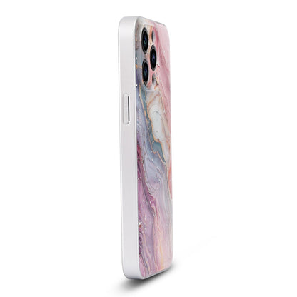 Apple iPhone 12 Pro Hoesje - Roze - Marmer Glitter MagSafe Back Cover