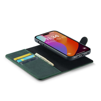 Apple iPhone 15 Pro Max Hülle - Emerald Green - Echtleder-2-in-1-MagSafe-Klapphülle mit Kartenfach