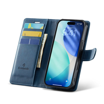Apple iPhone 17 Hoesje - Navy Blue - Luxe 2 in 1 MagSafe Bookcase