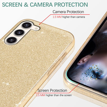 Samsung Galaxy S24 Hoesje - Goud - Glitter Back Cover