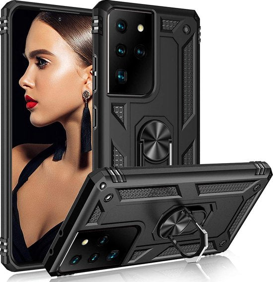 Samsung Galaxy S21 Ultra Case - Black - Armor Kickstand Back Cover