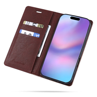 Apple iPhone 18 Pro Hoesje - Burgundy Red - Dunne Leather-look Back Cover