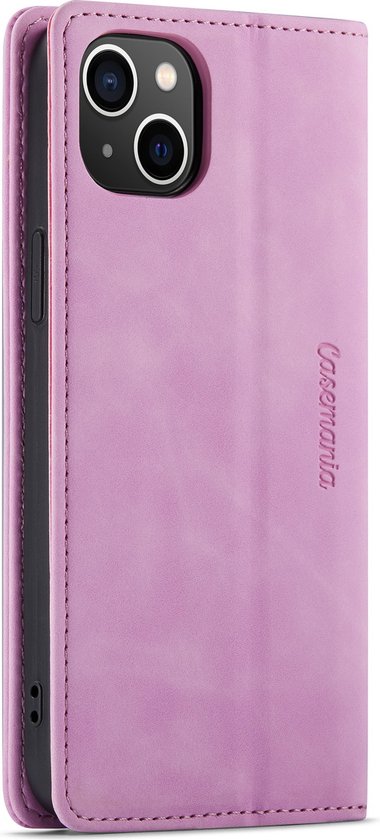 iPhone 14 Hoesje - Pastel Lila - Dunne Bookcase