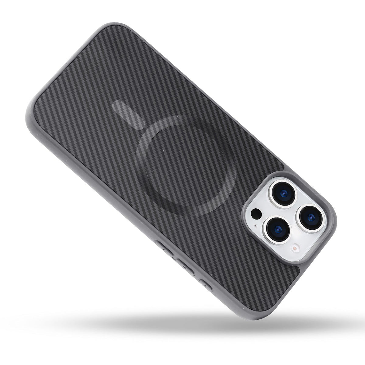 Apple iPhone 14 Pro Hoesje - Grijs - Carbon MagSafe Back Cover