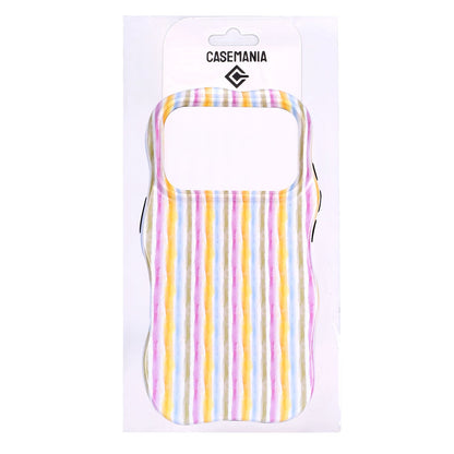 Apple iPhone 18 Pro Case - Rainbow - Wave Edge Back Cover