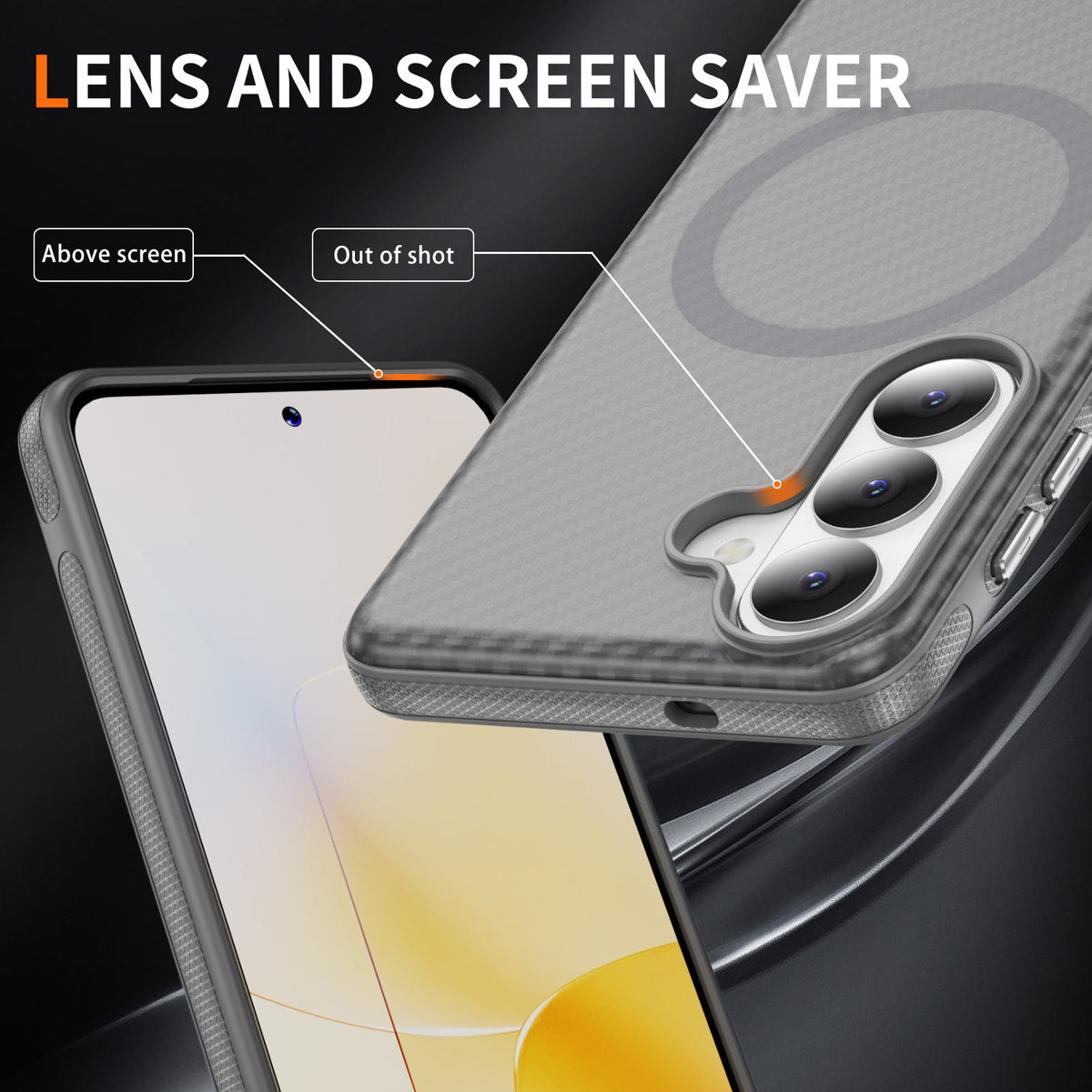 Samsung Galaxy S26 Plus Hoesje - Grijs - Carbon MagSafe Back Cover
