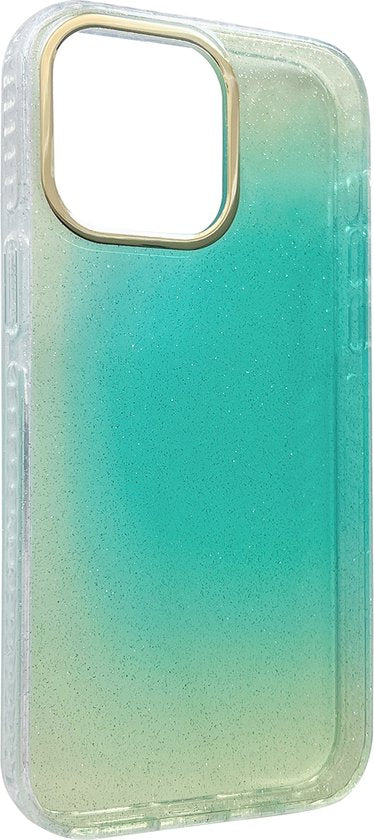Apple iPhone 14 Pro Max Case - Turquoise - Glitter Back Cover