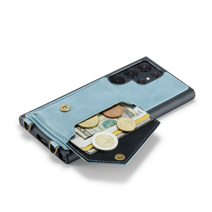 Samsung Galaxy S23 Ultra Hoesje - Aqua Blue - Luxe Back Cover met Telefoonkoord