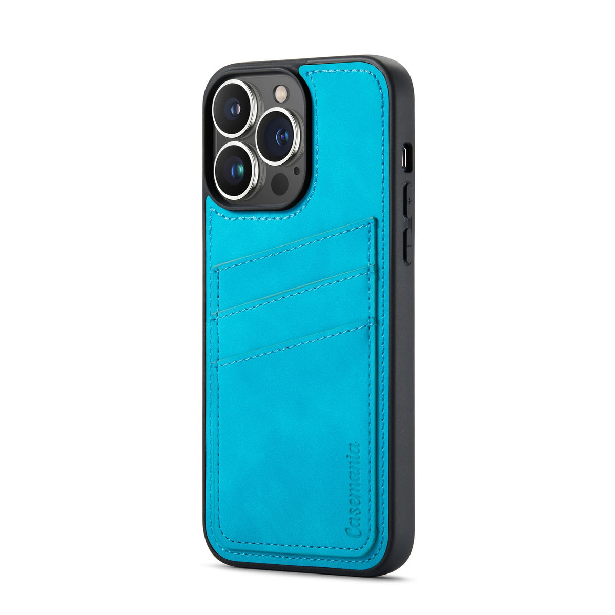 Apple iPhone 14 Pro Max Hoesje - Azure Blue - Back Cover met Pasjeshouder
