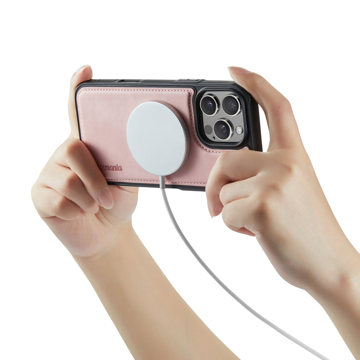 Apple iPhone 16 Pro Hoesje - Pale Pink - Kunstleer MagSafe Back Cover