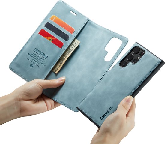 Samsung Galaxy S23 Ultra Hülle - Aqua Blau - 2 in 1 Bookcase