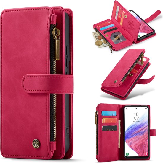 Apple iPhone 13 Pro Max Hoesje - Royal Fuchsia - Luxe Bookcase met Rits