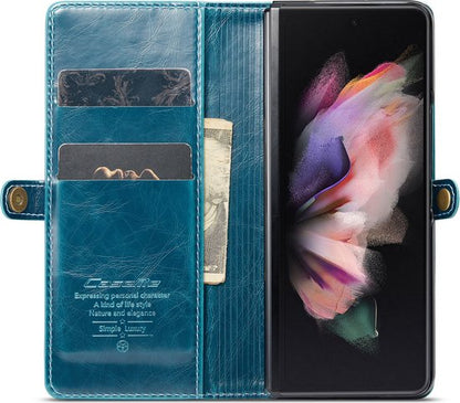 Samsung Galaxy Z Fold 4 Hoesje - Rustiek Emerald Green - Bookcase