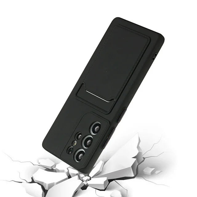 Samsung Galaxy S25 Ultra Hoesje - Zwart - Siliconen Back Cover met Pasjeshouder