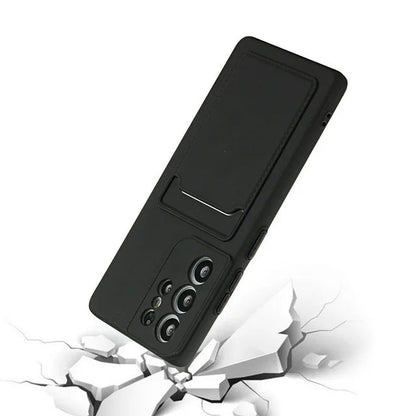 Samsung Galaxy S25 Ultra Hoesje - Zwart - Siliconen Back Cover met Pasjeshouder
