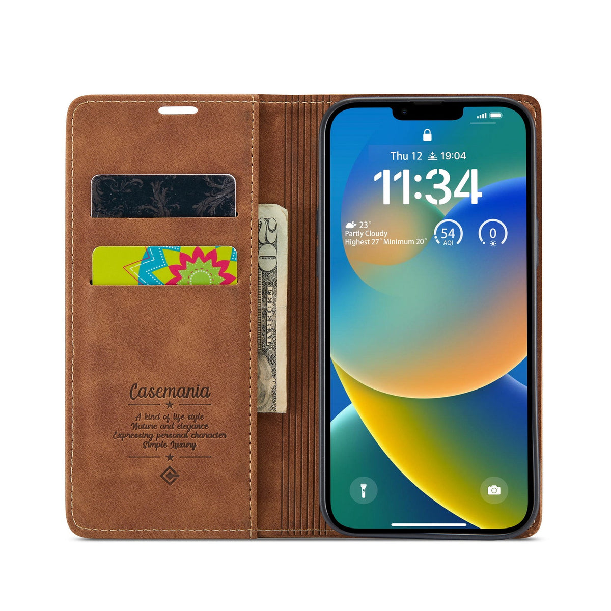 iPhone 16e Case - Sienna Brown - Slim Wallet Case