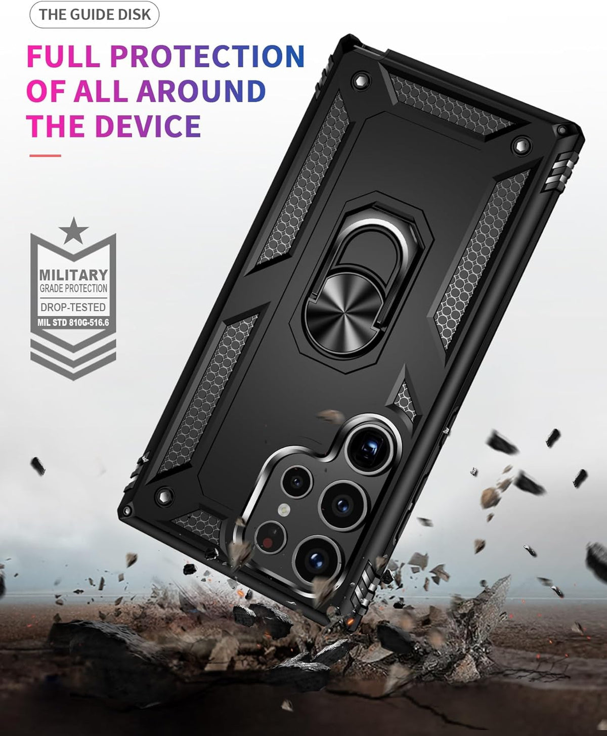Samsung Galaxy S24 Ultra Case - Black - Armor Kickstand Back Cover