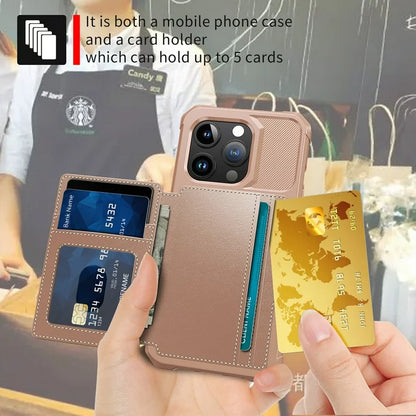 Apple iPhone 15 Pro Hülle - Roségold - Backcover mit Kartenfach