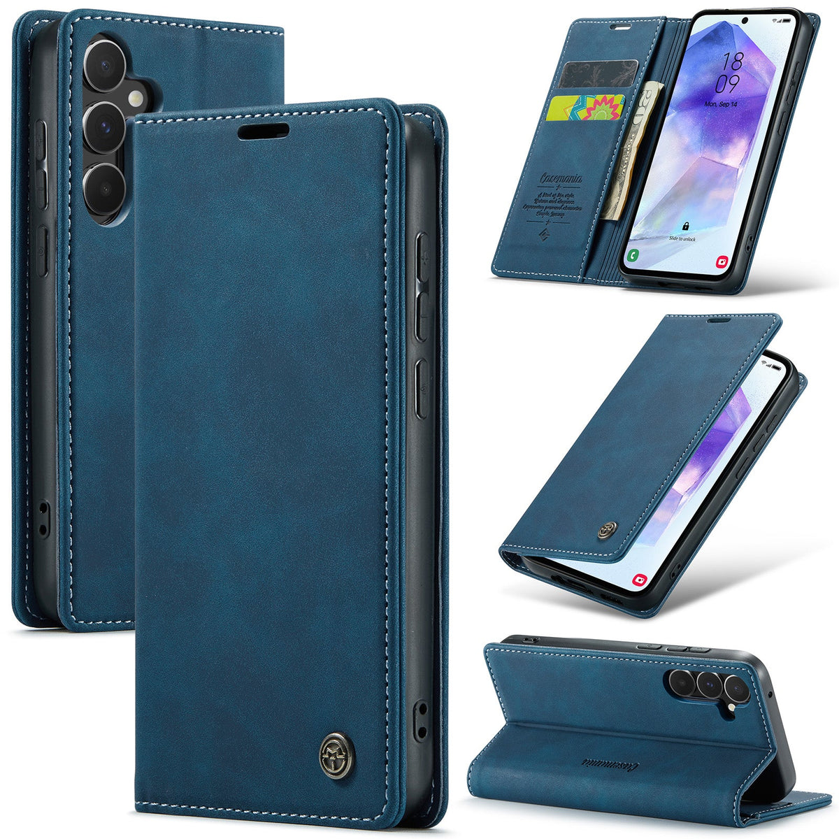 Samsung Galaxy A36 Case - Navy Blue - Slim Wallet Case
