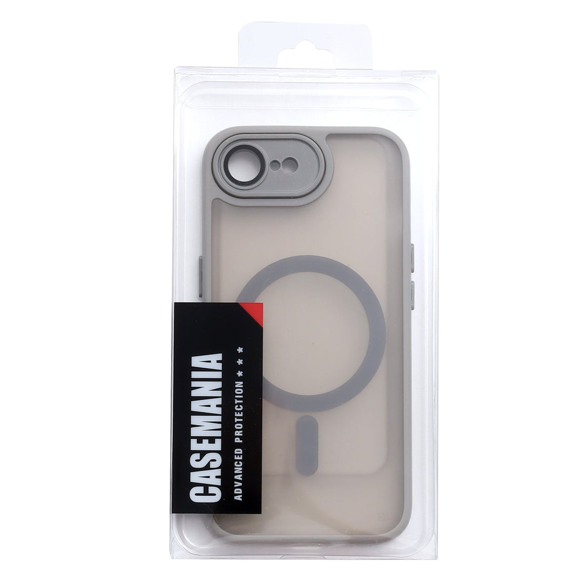 Apple iPhone 16e Case - Grey with Wrist Band - Matte Armor MagSafe Back Cover with Phone Strap