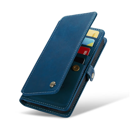Apple iPhone 17 Pro Max Hoesje - Navy Blue - Luxe 2 in 1 Bookcase met 10 Kaart Vakken en Polskoord