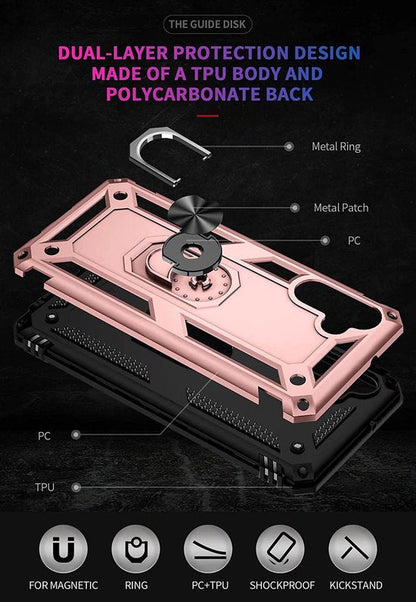 Coque Samsung Galaxy M23 - Or rose - Étui arrière avec support intégré