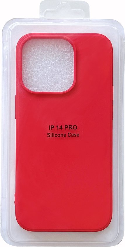 iPhone 14 Pro Hoesje - Rood - Microfiber Siliconen Back Cover