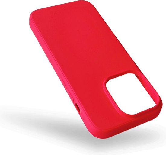 iPhone 14 Pro Hoesje - Rood - Microfiber Siliconen Back Cover