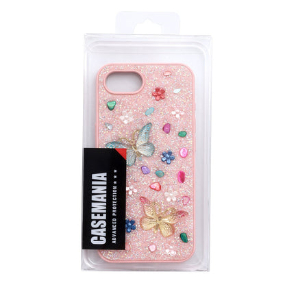 iPhone 17e Hoesje - Roze - Vlinder Diamant Glitter Back Cover