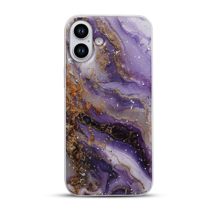 iPhone 16 Hoesje - Paars - Marmer MagSafe Back Cover