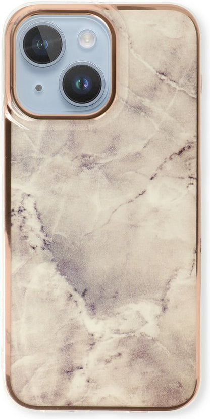 Apple iPhone 14 Plus Hoesje - Steen - Siliconen Marmer Back Cover