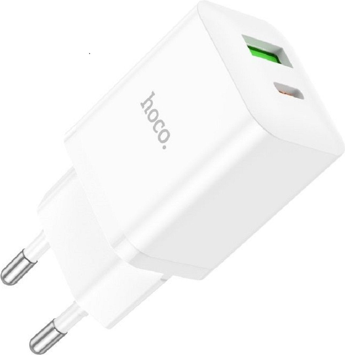 Hoco 20W Fast Charger 2-Port USB-C + USB-A - White