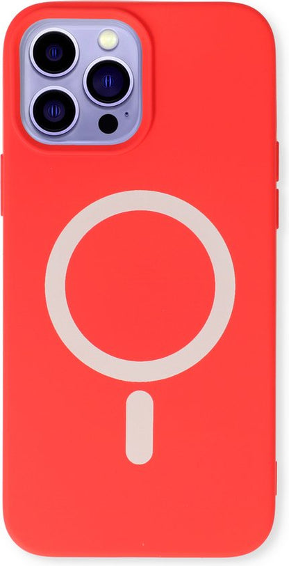 Apple iPhone 14 Pro Case - Red - Silicone MagSafe Back Cover