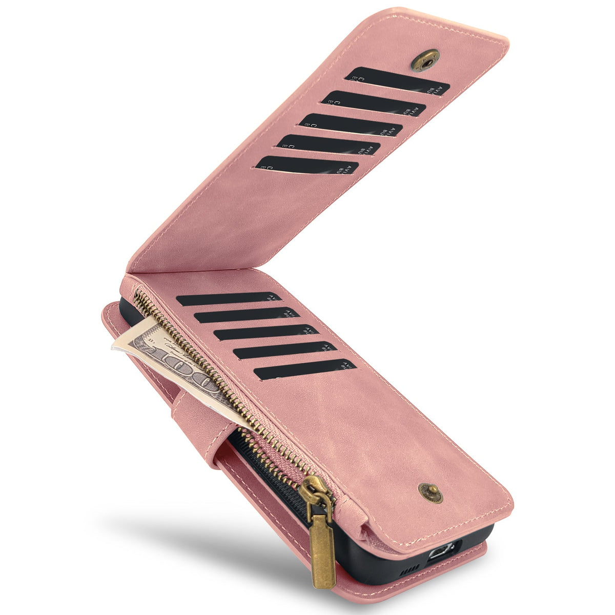 Apple iPhone 16 Hoesje - Pale Pink - 2 in 1 Bookcase met Rits
